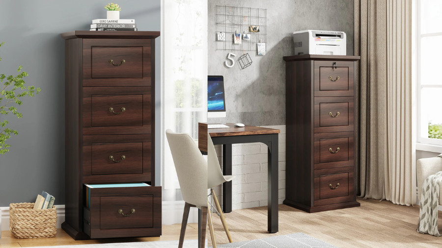 Authentic 4-Drawer Vintage Filing Cabinets: Style Meets Storage