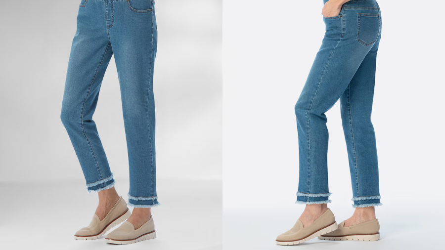 SlimSation Double Fringe Denim Ankle Pants: Your New Favorite Comfort Meets Style Denim