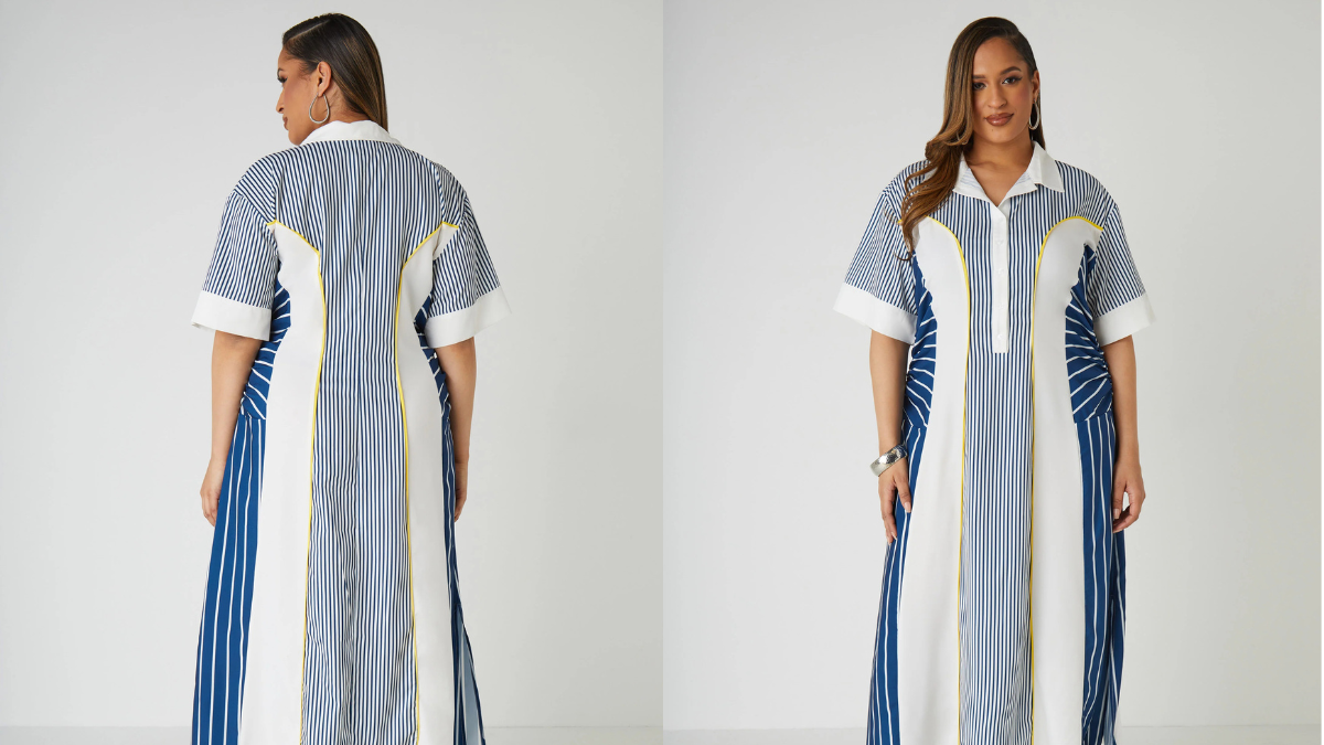 Ruched Striped Maxi Shirtdress: A Modern Take on Classic Elegance