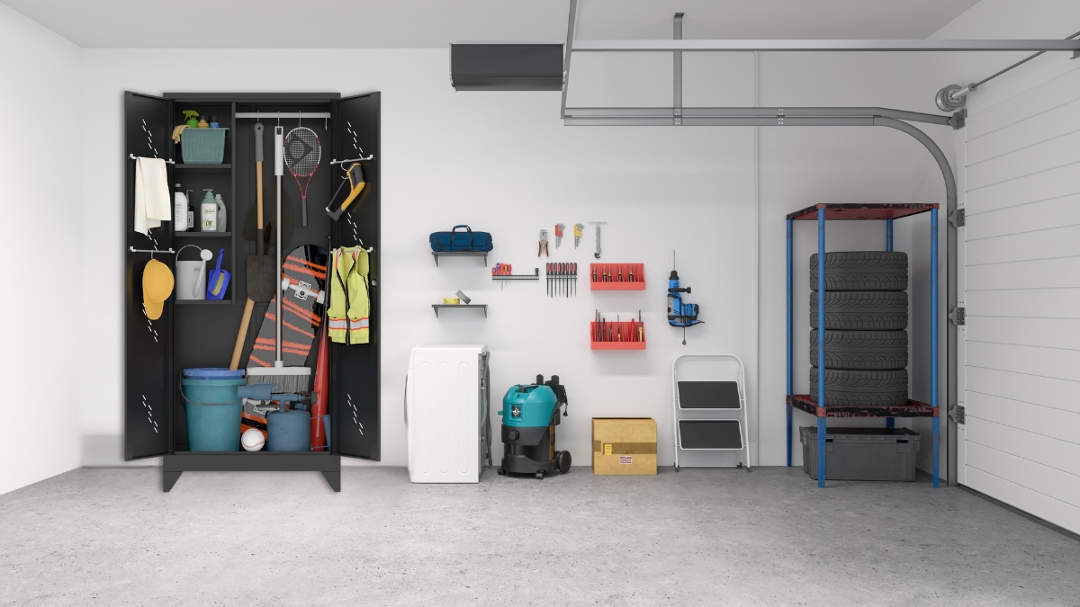 How This Metal Storage Cabinet with Lock Helps Organize Your Garage