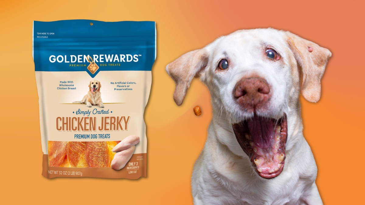 These Golden Rewards Chicken Jerky Dog Treats Are a Tail-Wagging Hit