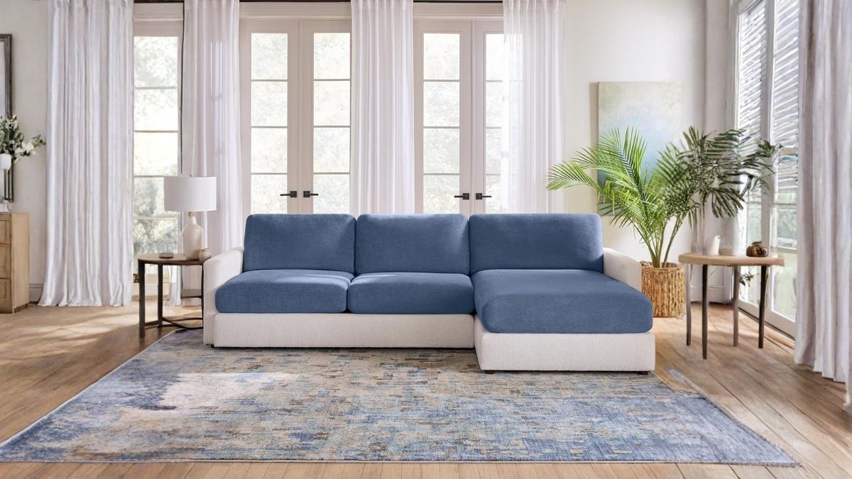 SureFit Cedar Stretch Texture Sectional Slipcovers
