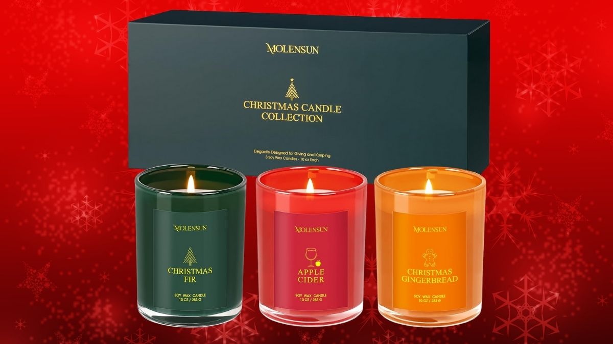 Molensun Christmas Candles Gift Set: Festive Scents in Eco-Friendly Luxury