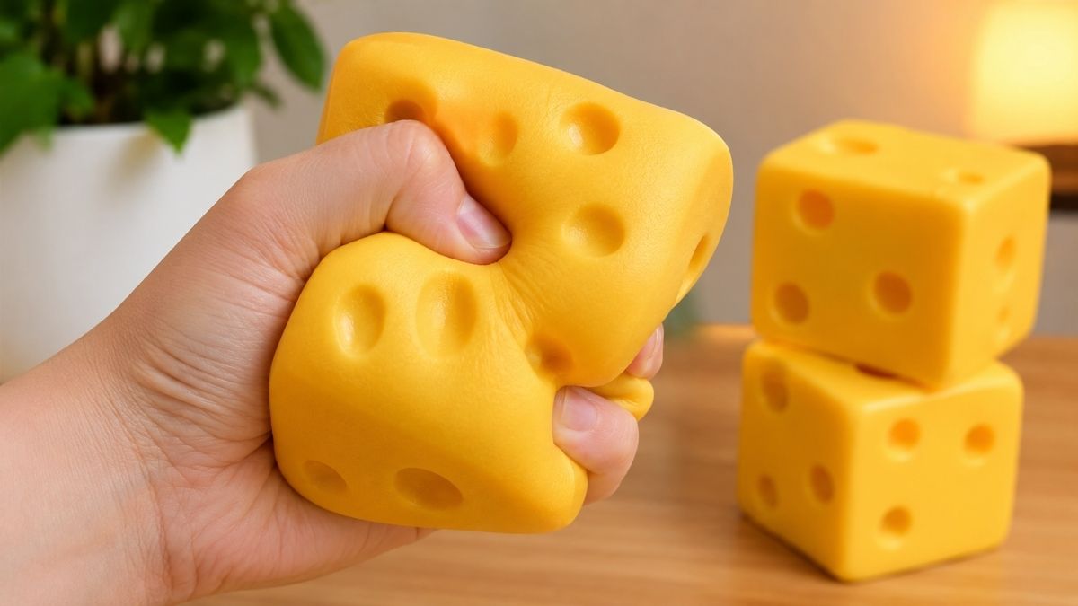 Jumbo Cheese Cube Stress Ball: The Viral Squishy Toy Everyone Keeps Squeezing