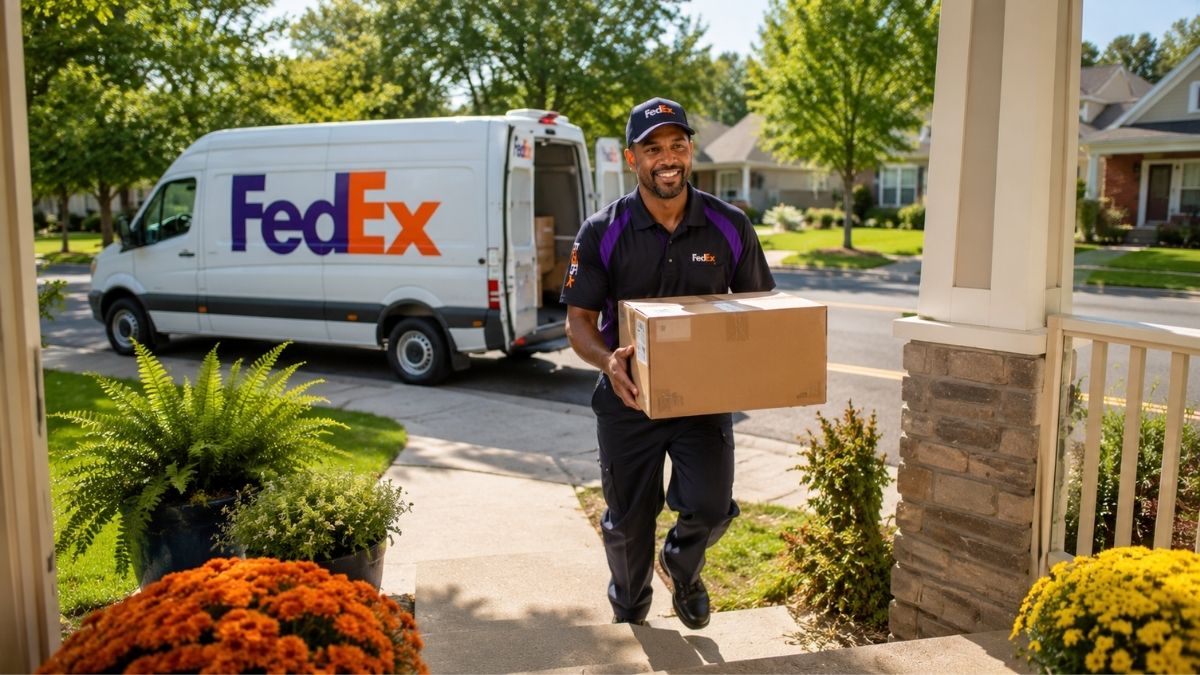 Friendly delivery in a sunny neighborhood