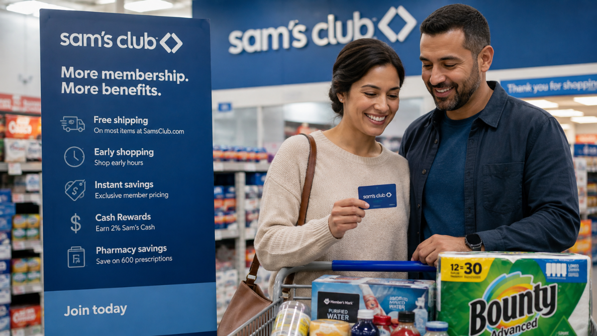 Sam’s Club membership benefits for members, including savings, rewards, and shopping perks